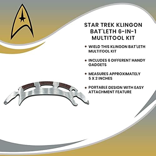 מסע בין כוכבים Klingon Bat'leth 6-in-1 ערכת מולטיטול | כולל מברג, ברגים, פותחן בקבוקים, חותך כבל,